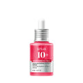 Anua 10+ serum bottle with dropper on a white background