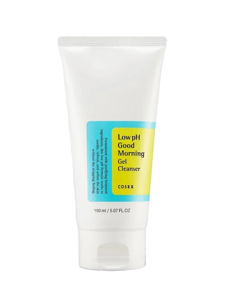 CosRX Low pH Good Morning Gel Cleanser tube on a white background