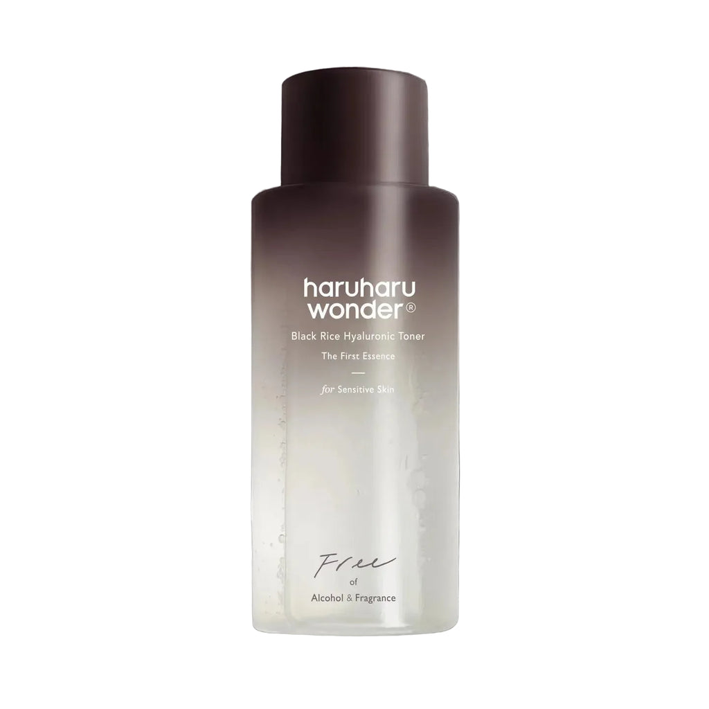 Haruharu Wonder skincare bottle on a grey background